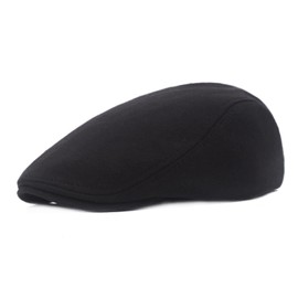 UTTPLL Newsboy Hats for Men Cotton Flat Cap Soft Fitted Driving Cabbie Hat Mens Winter Gatsby Vintage Costumes Hats Black One Size