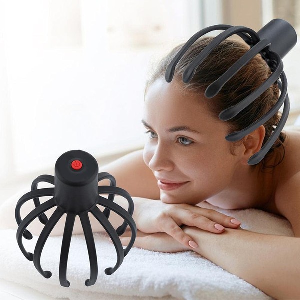 Henoot Head Massager Head Massage Spider Hands-Free Electric for Scalp Three-Level Adjustable Claw Massager with Claws for Stress Relief Athletes and Elderly People