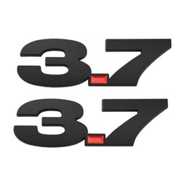 CDD 2pcs 3.7 Fender Side Emblems Badge 3D Decal Sticker Replacement for Mustang (Black)