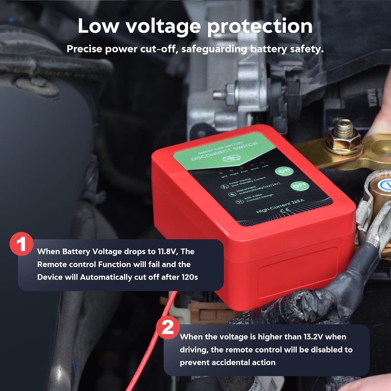 Csyibeielec Kill Switch for Car - 12V Remote Battery Disconnect