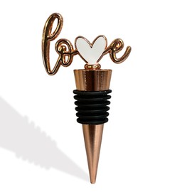 Decorative Shaped Top Bottle Plug – Durable, Reusable, Airtight Seal for Freshness, Ideal for Home, Kitchen (Love - Bronze)