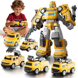 Aotonow 5 in 1 Magnetic Transforming Robot Toy Build for Kids Boy Age 4-6