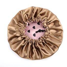 ELIHAIR Gorro de dormir de satén mediano para niños, para cabello natural, adolescentes y niños pequeños, gorra de satén ajustable para dormir nocturno, reversible, doble capa, corazón de loto