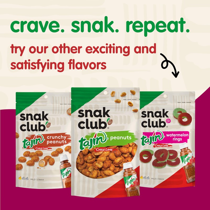 Snak Club Tajin Toasted Corn, Roasted Corn Nuggets with Chili