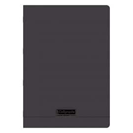 Clairefontaine 18630C - Calligraphe Booklet, Ideal for School, Stapled, DIN A4, 21 x 29.7 cm, 24 Sheets, French Ruling, 90 g, Black, Pack of 1