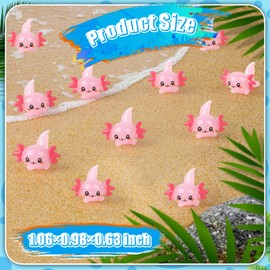 CCINEE 20 pcs Mini Resin Axolotl Slime Charm Axolotl, Tiny Animal Figurine Miniature Figures Garden Landscape Aquarium Dollhouse Ornament Potted Plants Decor DIY Crafts for Christmas Birthday Party