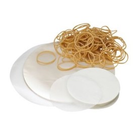 Lakeland 2lb Jam Jar Pot Covers, Waxed Circles, Bands & Labels - Pack of 100