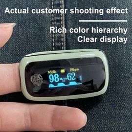 Rechargeable Fingertip Pulse Oximeter - Blood Oxygen Saturation Monitor for Home, Outdoor Sports, Wide Use (Blue)