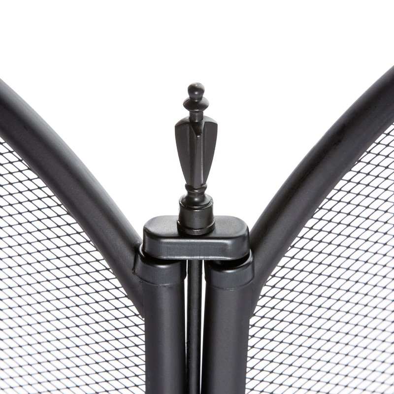 UniFlame Black 4-Fold 25-Inch Fireplace Screen