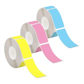 ccHuDE 480 Pcs 12x40mm Thermal Printer Labels Thermal Label Printing Papers Self Adhesive Label Tapes Blank Label Stickers Rectangle Shipping Labels for Office Yellow Blue Pink