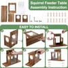 Enhon Wood Squirrel Feeder for Outside, Window Squirrel Feeder with