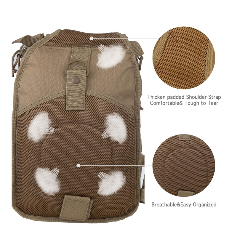 GZ XINXING Sling Shoulder Backpack EDC Bags (Tan)