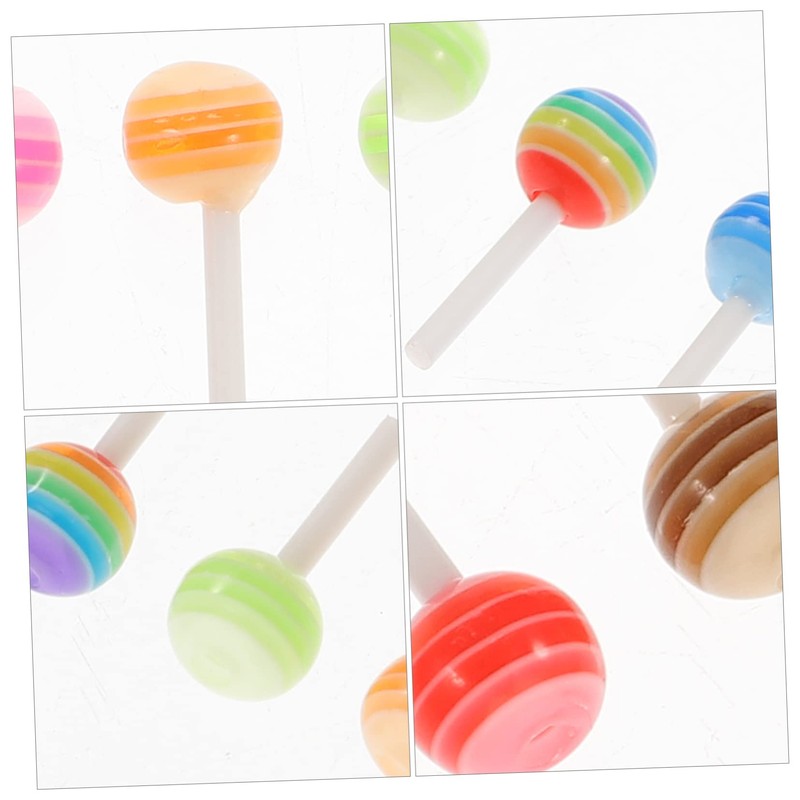 OHPHCALL 3D Lollipop Charms for Nail Art 50pcs Resin Nail