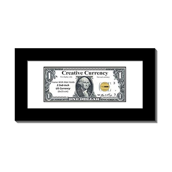 Creative Picture Frames [$4x9bk-b] Black First Dollar Frame with Black Matting, Easel Stand and Wall Hanger Included