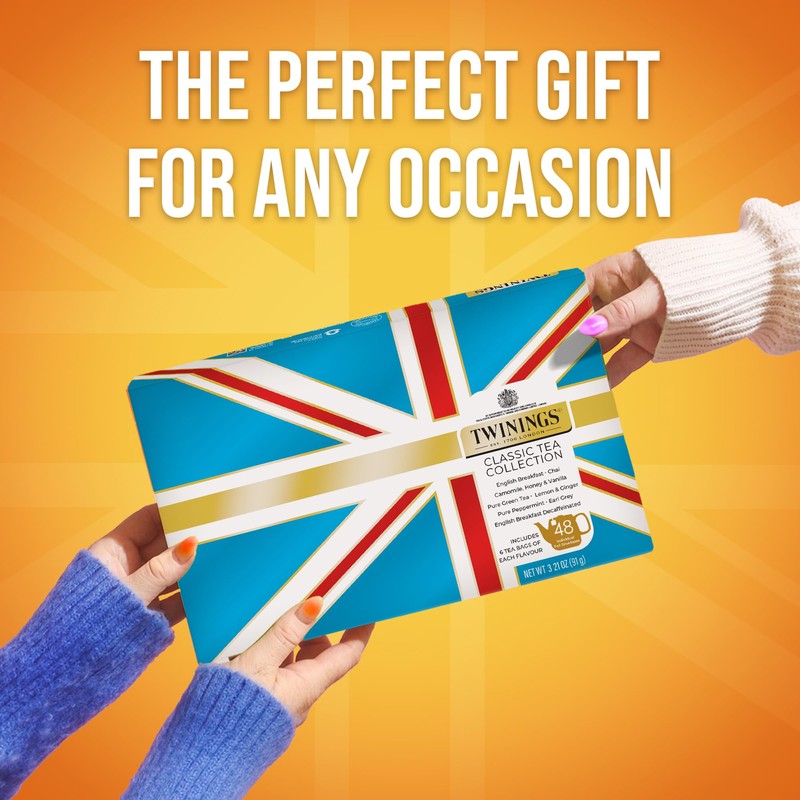 Twinings Tea Classics Collection Gift Box Variety Sampler, 48 Tea