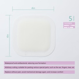 Pointmass Hydrocolloid Wound Dressing 4" x 4", 1.2mm Thick Hydrocolloid Bandages with Border 0.3mm, Fast Healing for Acne Breakout, Bed Sores, Burn, Ulcer and Blisters, Sterile and Waterproof, 5 Pack