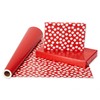 American Greetings Birthday Wrapping Paper, Solid Red and White Polka