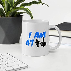 I Am 47 + 1 Years Old, Present Idea For Women Men 47th Birthday Who Born In 1974 11OZ White Ceramic Mug