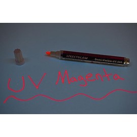 DirectGlow Blacklight Reactive Daytime VisibleUV Ink Ultraviolet Reactive Marker Security Identification (Medium Tip, Magenta, Marker Only)