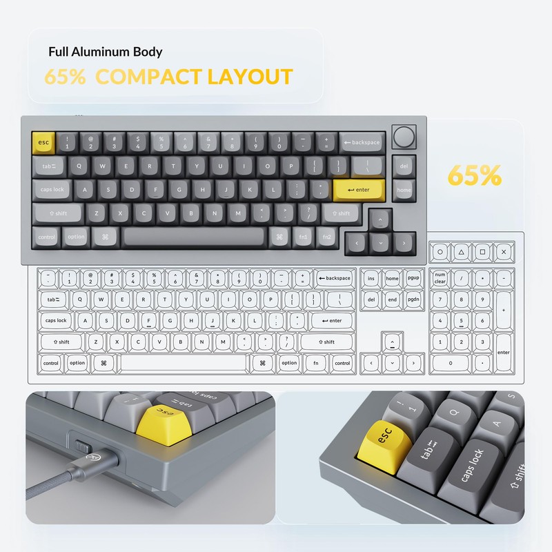 Keychron Q2 Wired 65% Mechanical Keyboard with Knob & RGB