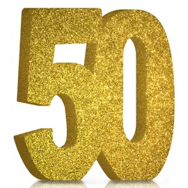 Decoration 50th Birthday Men and Women, Golden Glitter 50th Birthday Centrepiece Table Decoration Birthday, 50th Birthday Party Decoration Supplies, Gifts for Men Women Birthday