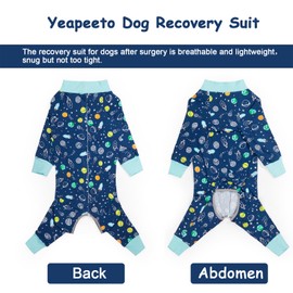 Recovery Suit for Large Medium Dogs After Surgery, Soft Breathable Anti Licking Dog Onesie E-Collar & Cone Alternative, Pet Bodysuit for Preventing Hair Loss Full Cover Wound(5XL, Rocket)