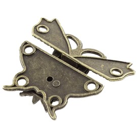 ODETOJOY 1Pc Antique Bronze Butterfly Cabinet Latches Hasp Pad Lock Clasp for Jewelry Wooden Box Case Chest Retro Vintage Decorative Mini Latch for Toolbox Gift Box Suitcase with Screws
