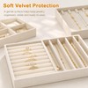 Velvet Jewelry Drawer Organizer Trays, 4-Layer, Beige