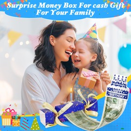 XANGNIER 4pcs Birthday Surprise Money Pull Pouch with 2 Digital Stickers,Cash Gift Holder for Birthday Surprise, Fun Birthday Money Box for Kids & Adults, Unique Gift Idea & birthday party Decorations