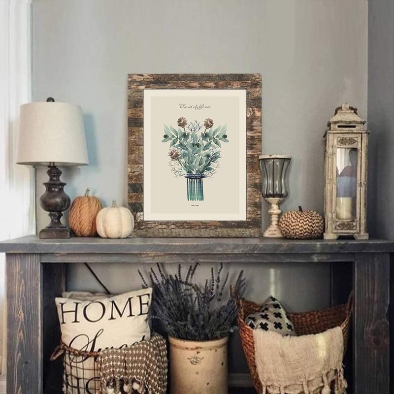 Eosglac Rustic 8.5x11 Wooden Picture Frame, Handmade with Real Birch