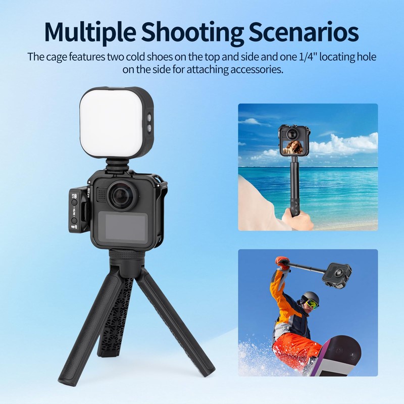 Nitze MAX2 Cage for GoPro MAX2 360 Action Camera, Aluminum