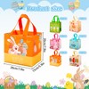 YeaHapiday 12PCS Easter Basket, Easter Tote Bags Non-Woven Reusable Gift