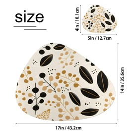 Eizlang Flowers Faux Leather Placemats and Coasters Set Oval Leather for Dinner Table Mats Heat-Resistant Non-Slip Washable Waterproof Coffee Mats Beige