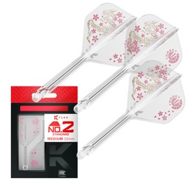 Target Japan K-Flex Smash Clear Integrated Flights and Shafts, No.2 (Standard) - Medium (33mm) | K-Flex Junya Koikawa, Dragon & Flower Design, Flower Pack of 3 K-Flex, Dart Accessories (K-FLEX Smash)