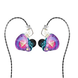 Yeabomy Wired Gaming Earbuds, AK6 PRO in Ear Monitors, Deep Bass Sound Wired Earbuds, HiFi in Ear Headphones with New 1DD 10mm Dynamic Driver, IEM for Music Gaming Video Calling (Purple)