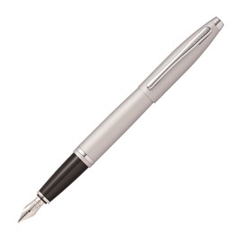 Cross Calais Refillable Fountain Pen, Medium Nib, Includes Premium Gift Box - Satin Chrome