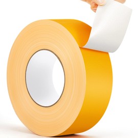 Amylove 230 Ft Driveway Basketball Tape Outdoor Court Tape Adhesive Court Marking Tape Court Lines for Tennis Badminton Parking Floor Pavement Driveway Indoor, 2 in Wide (Yellow, PE)