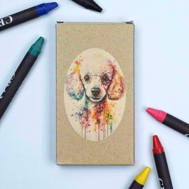 Azeeda 'Poodle Portrait' Coloured Crayon Set (CY00033833)