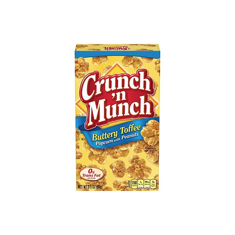 CRUNCH 'N MUNCH Buttery Toffee Popcorn with Peanuts, 3.5 oz.