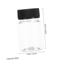 BUGUUYO 25pcs Plastic Sample Vials with Black Lids Wide Mouth Bottles for Liquid Storage High Sealing for Laboratory Use and Chemical Sampling