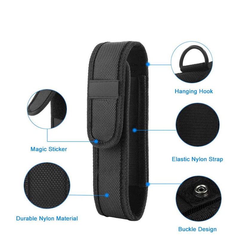 4-Pack Flashlight Holster Carry Case Holder for 5"-7" Flash Light