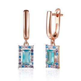 Richapex Pendientes de Plata y Oro Pendientes de aro de circonita cúbica Pendientes Stud Hipoalergénico，regalo para el día de la madre