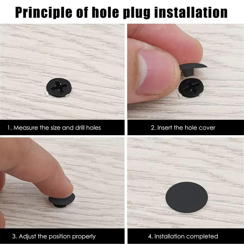 100 Pcs Black Screw Caps Phillips Screw Cap Anti Rust