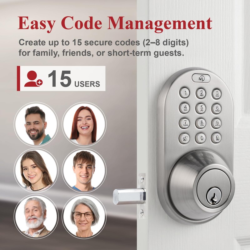 Keyless Entry Keypad Door Lock - Upgraded Smart Electronic Digital