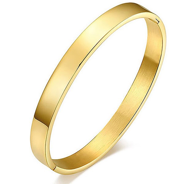 Gleamart Gold Love Bangle Bracelet Stainless Steel Polished Finish Cuff