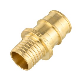 (Pack of 10) EFIELD 1/2" Pex-A Expansion X 1/2" Polybutylene Transition Brass Coupling Adapter with Rings For Connect Pex-A and PB Pipe