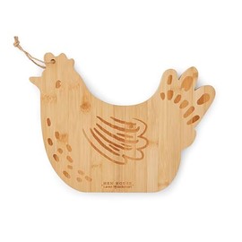 Cooksmart Hen House Lane Bamboo Hen Shaped Board | Wooden Chopping Board for Kitchen | Eco-Friendly Farmhouse Design | Durable & Stylish Food Prep Board | Ideal for Serving & Display