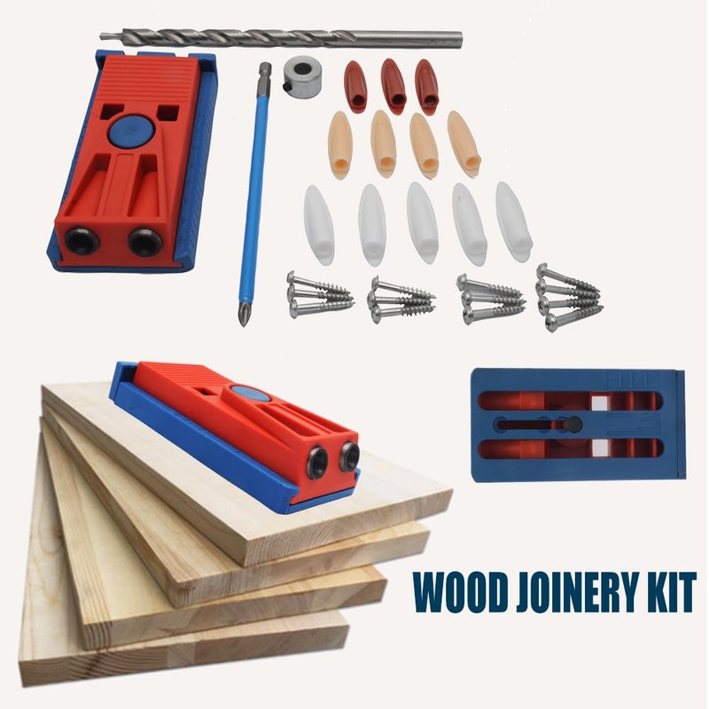 Complete Pocket Hole Jig System with Drill Guide and Accessories