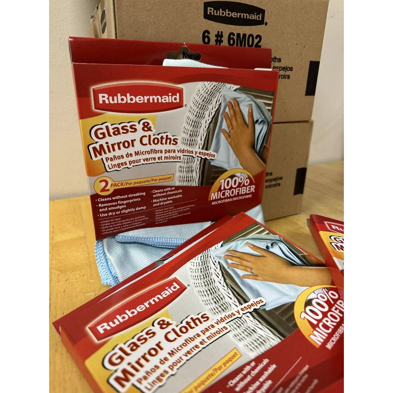 Rubbermaid (2 PACK) Microfiber Glass & Mirror Cloths