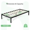 Novilla Twin Bed Frame, Metal Platform Bed Frame, Wood Slats